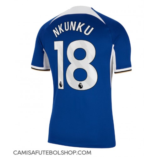 Camisa de time de futebol Chelsea Christopher Nkunku #18 Replicas 1º Equipamento 2023-24 Manga Curta